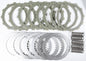 EBC Motorcycle Brakes SRK80 Complete Clutch Kit, motorcycle clutch components with brand logo and parts laid out.