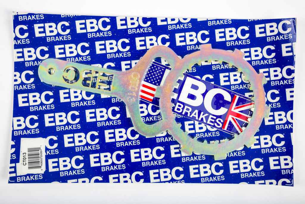 EBC Motorcycle Brakes clutch basket holder tool, model CT013, durable metal construction for motorcycle clutch assembly tasks.