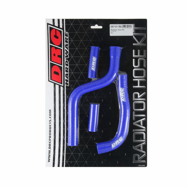 DRC Radiator Hose Kit 634-52782 for engine, featuring black rubber hoses with metal clamps and fittings.
