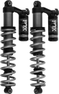 Front Fox 2.0 Qs3 shock absorber for Honda 4-seat vehicles, showing the suspension component with brand logo and metal construction.