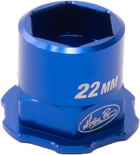 Motion Pro T6 Adapter 30mm to 22mm tool for motorcycle maintenance, shown in the image with a black metal construction.