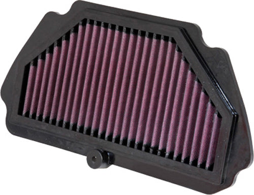 K&N Air Filter 746009R for improved engine airflow, featuring a reusable cotton-gauze design with a black rubber frame.