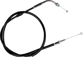Motion Pro black vinyl throttle pull cable for motorcycle, showing the cable with black vinyl coating and metal fittings.