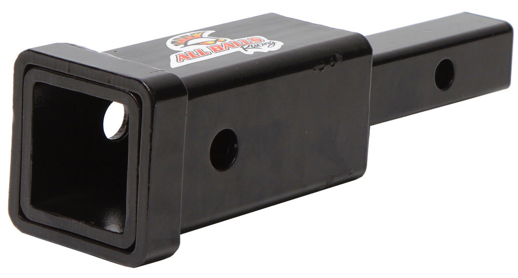 All Balls Ez Hitch Adapter 1-1/4 to 2-inch for trailer towing, durable metal construction with brand logo visible.