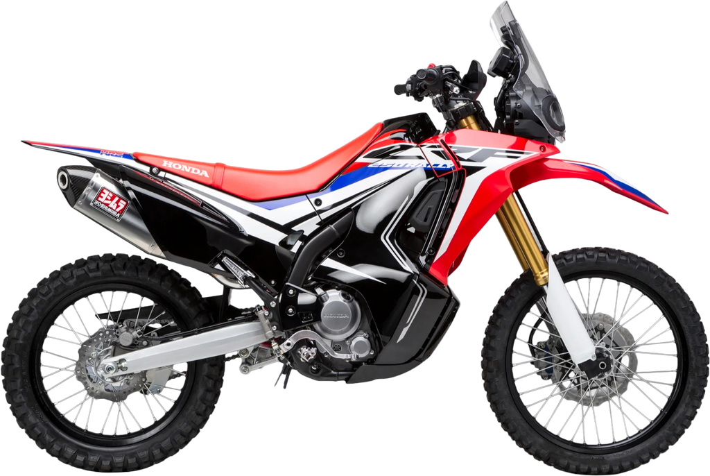 Yoshimura Race RS-4 full exhaust system with stainless steel and carbon fiber components, designed for high-performance motorcycles.