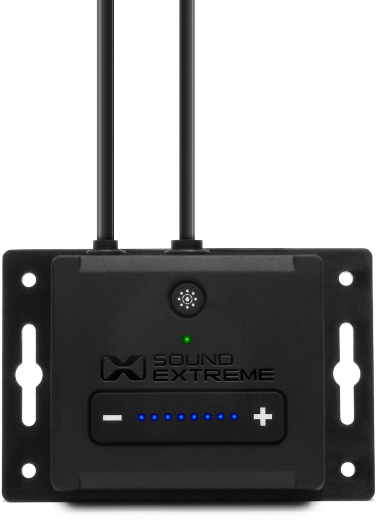 EcoXGear Ecocast wireless audio receiver connected to audio device, showcasing compact design and black color for clear audio transmission.