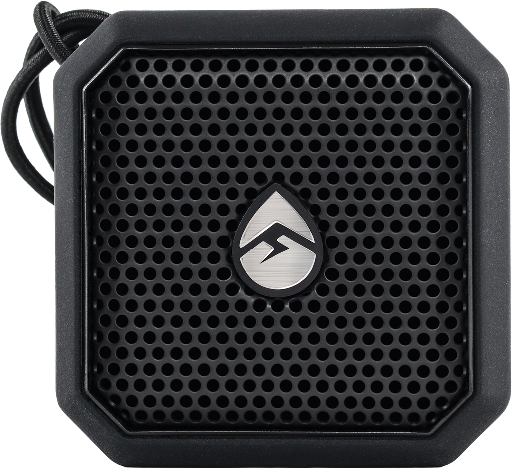 EcoXGear Ecopebble Lite portable black Bluetooth speaker with built-in microphone and compact design.
