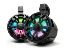 Load image into Gallery viewer, EcoXGear Extrmtower 2-Pack 8" speakers with one amplifier and one non-amplified speaker in black, designed for audio and communication.