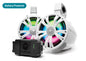 EcoXGear Extrmtower 2-pack portable speakers with batteries in white, designed for outdoor audio and communication.