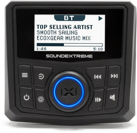 EcoXGear Gauge Radio 63-9231, compact audio and communication device with digital display and control buttons.