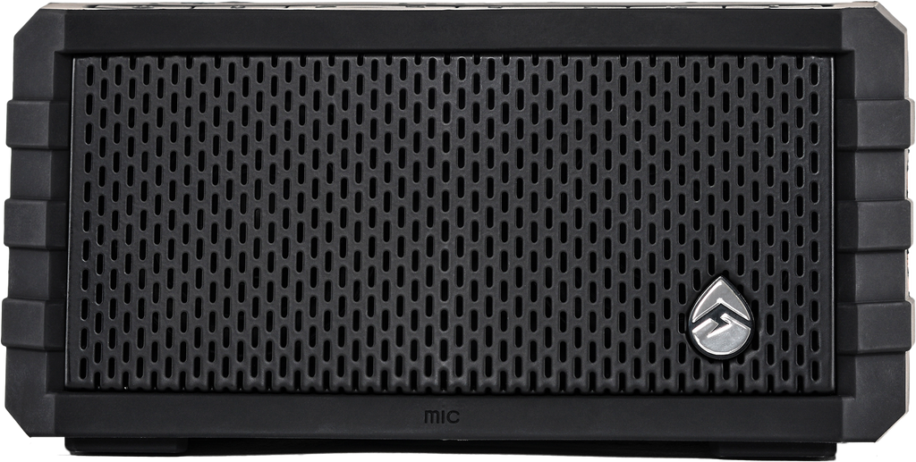 EcoXGear Sol Jam portable Bluetooth speaker with waterproof design, compact size, and built-in microphone for hands-free calls.