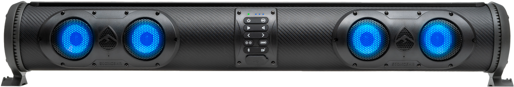 EcoXGear Soundextreme 32-inch soundbar providing powerful audio, with sleek design and multiple speaker drivers.