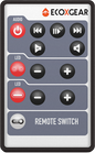 EcoXGear RF remote control for electrical devices, model 63-9205, with buttons and compact design for easy wireless operation.