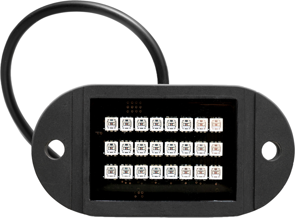 EcoXGear X1 24 LED Rock Light with cable, durable outdoor illumination for vehicles or off-road use.