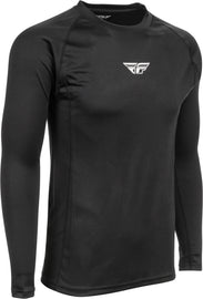 Fly Racing heavyweight base layer top in size large, close-up view showing soft, thermal fabric and fit design.