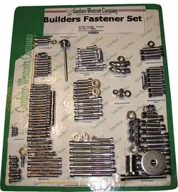 Gardner-Westcott Big Twin Builder Set 99-06 for TC Touring models, tools and parts laid out on a workbench.