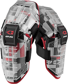 EVS Option Elbow Guard Digi adult sports protective gear with black and gray design, featuring adjustable straps and padded elbow protection.