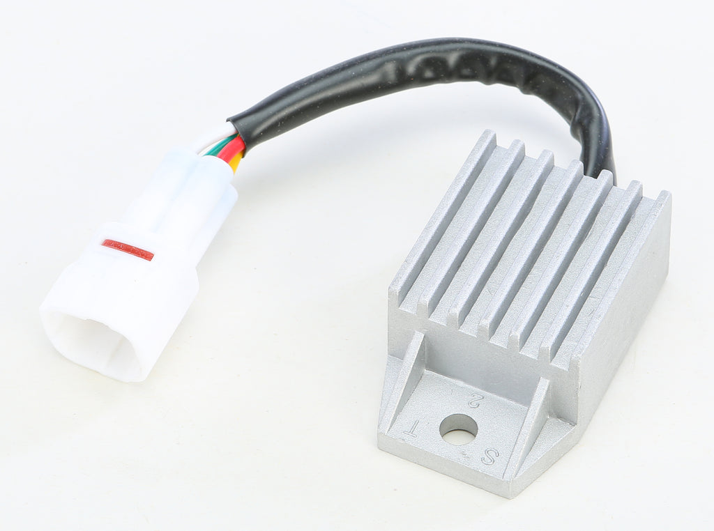 Ricks Motorsport Electric regulator and rectifier for motorcycle electrical systems, showcasing a metal and electronic component.