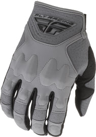 Fly Racing Patrol XC Lite gloves in grey, size 09, with padded palms and breathable fabric for motocross riding comfort.