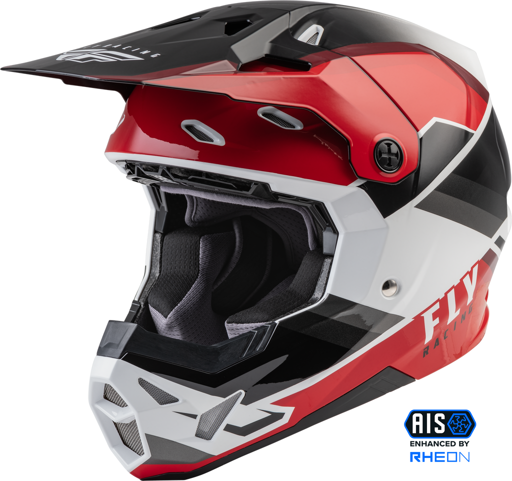 Fly Racing Formula CP Rush helmet in black, red, and white with a sleek design, size medium for motocross and off-road riding.
