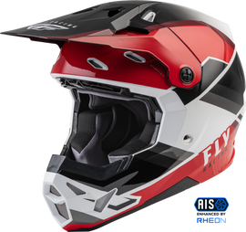 Fly Racing Formula CP Rush helmet in black, red, and white with a sleek design, size medium for motocross and off-road riding.
