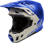 Fly Racing Formula CC Centrum helmet in metallic blue and light grey, size small, showing the sleek, aerodynamic design and vibrant color.