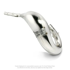Pro Circuit Platinum Exhaust Pipe 792-1002P, shiny metal motorcycle exhaust with sleek design and branding visible.