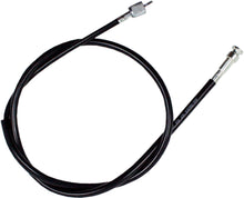 Load image into Gallery viewer, Motion Pro black vinyl tachometer cable 70-2033 for motorcycle or vehicle control lines, showing the cable with fittings and black vinyl exterior.