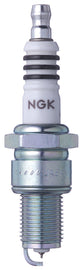 NGK BPR5EIX spark plug with platinum tip, showing metal threads and ceramic insulator for automotive ignition system.