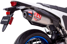 Load image into Gallery viewer, Yoshimura Street RS-12 slip-on exhaust for Suzuki motorcycles, featuring stainless steel construction and sleek design.