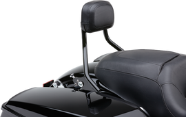 Cobra detach backrest short in black for Flh/Flt motorcycles, compatible with 1997-2008 Harley Davidson models.