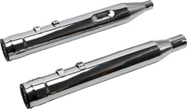 FireBrand Grand Prix Mufflers Chrome Touring exhaust for bikes, showing shiny chrome finish and sleek design, compatible with 1995-2016 models.