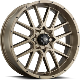ITP Hurricane bronze 18x6.5 ATV wheel with 4+2.5 offset and 4/156 bolt pattern, featuring a rugged, durable design.