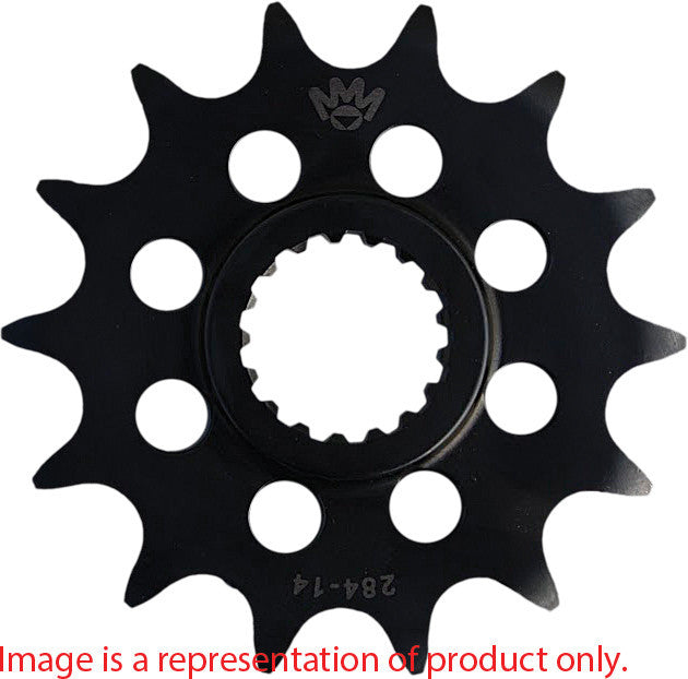 Steel front CS sprocket for off-road bikes, Mika Metals 14-tooth 420 chain, designed for Yamaha models, durable off-road sprocket.