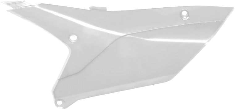 White Polisport Plastics side panels for Yamaha YZ 64-849852 motorcycle, showcasing the durable body panels with mounting points.