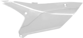 White Polisport Plastics side panels for Yamaha YZ 64-849852 motorcycle, showcasing the durable body panels with mounting points.
