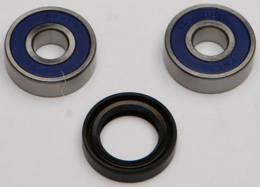 All Balls front wheel bearing and seal kit 22-51170 showing metal bearings and rubber seals for motorcycle maintenance