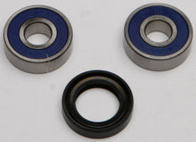 Load image into Gallery viewer, All Balls front wheel bearing and seal kit 22-51170 showing metal bearings and rubber seals for motorcycle maintenance