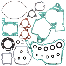 Vertex complete gasket set with oil seals, showcasing a variety of gaskets and seals for engine maintenance.