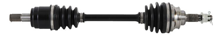 All Balls heavy-duty front axle with six balls, designed for durability and performance in off-road or motorcycle applications.