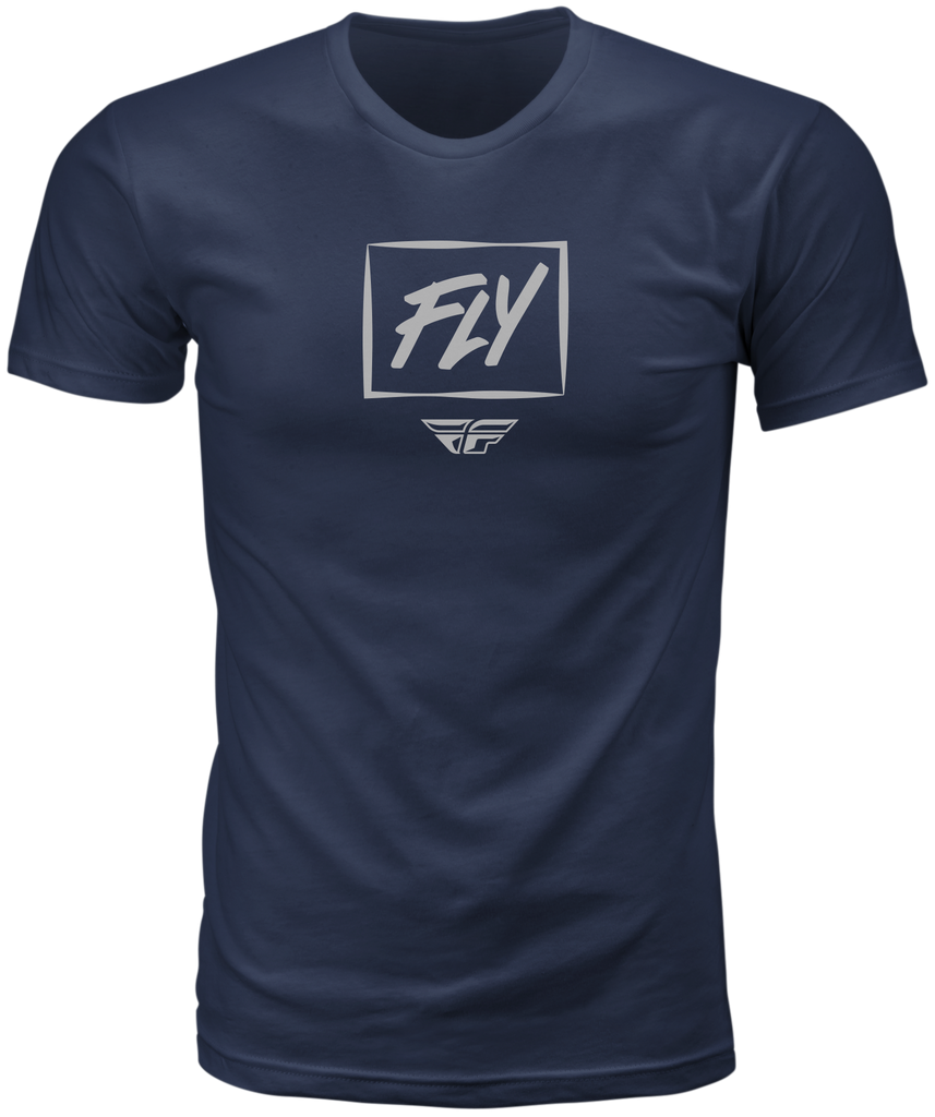 Fly Racing Fly Zoom Tee Navy, 2XL, casual t-shirt with a graphic design, shown in navy color.