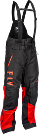 Fly Racing Carbon Bib in black and red, size small, featuring lightweight, breathable cycling bib design with adjustable straps.
