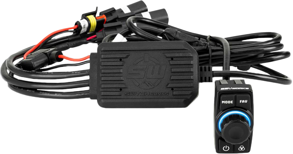 SSV Works RGB LED Controller with 3 outputs and 5 amps each, used for audio, visual, or communication lighting control.