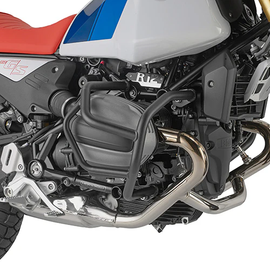 Black GIVI engine guards for BMW motorcycles, model 270-6742, providing protection and a rugged look.