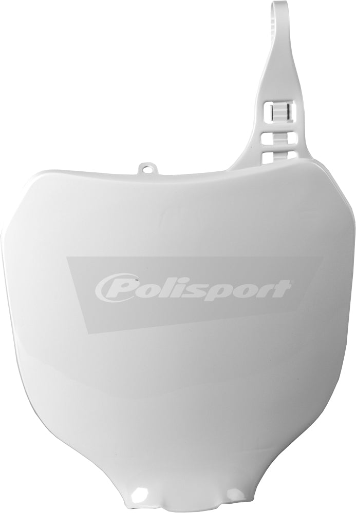 White Polisport Plastics number plate body part with product code 64-6580, designed for motorcycle or bike use.
