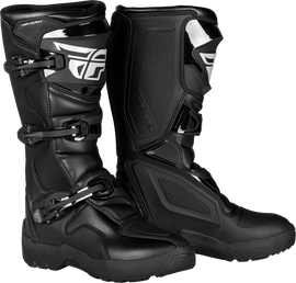 Fly Racing Maverik Lt Enduro Boot in black, size 12, with rugged design and protective features for off-road riding.