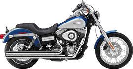 Chrome Cobra Speedster Longs II exhaust for Dyna 2006-2011, shown on a motorcycle with polished chrome finish.