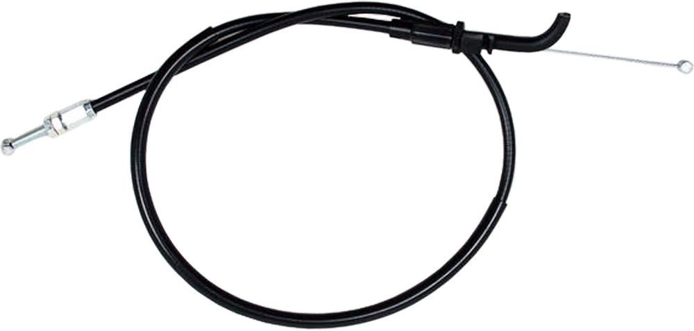 Motion Pro black vinyl throttle pull cable 70-3179, shown with cable and hydraulic control lines for motorcycle throttle control.