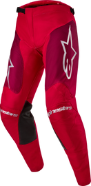 Alpine Star Racer Hoen Pants in Mars Red and Burgundy, size 30, showing the sporty design and fabric details.