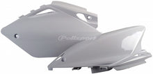 Load image into Gallery viewer, Polisport Plastics white side panels for bike body, model 64-6090, showing the sleek, durable plastic design for motorcycle or ATV.